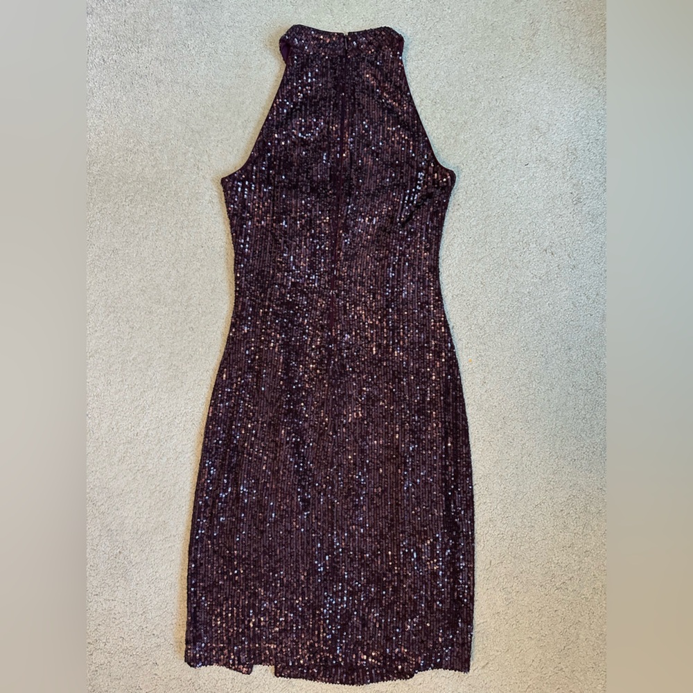 Eliza J Burgundy Sequin Dress - Picture 4 of 7